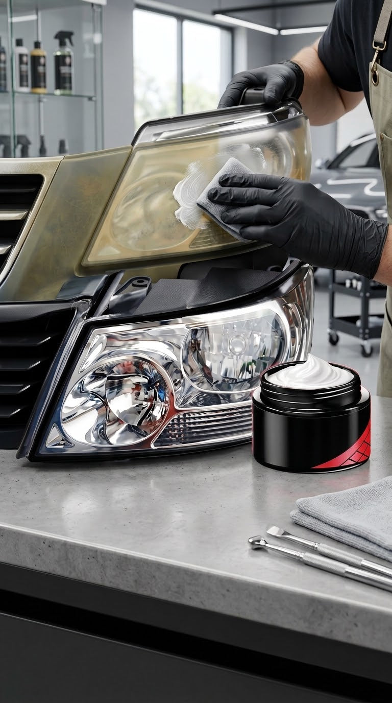 The Gadget Flame™ Crystal Beam Headlight Restorer Kit Restore Crystal-Clear Headlights & Drive with Confidence