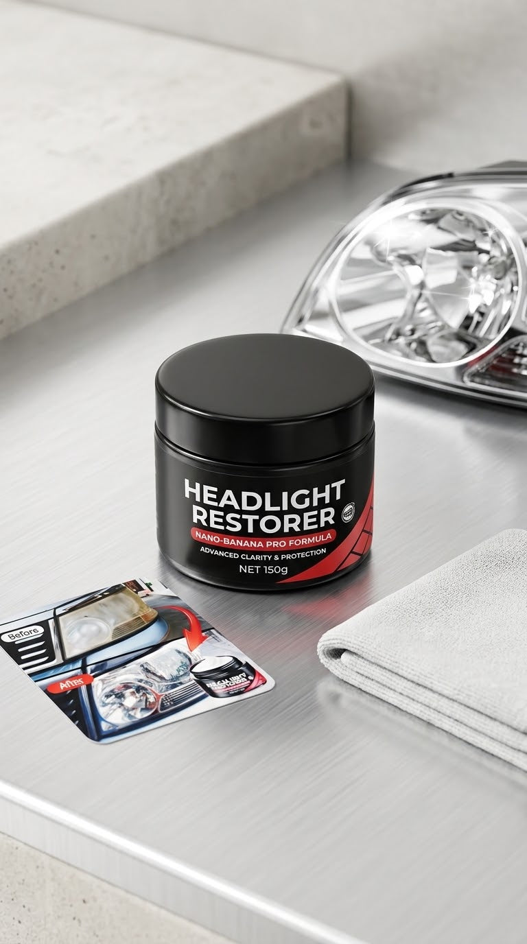 The Gadget Flame™ Crystal Beam Headlight Restorer Kit Restore Crystal-Clear Headlights & Drive with Confidence