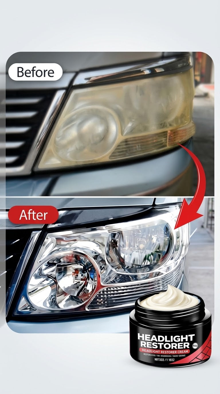 The Gadget Flame™ Crystal Beam Headlight Restorer Kit Restore Crystal-Clear Headlights & Drive with Confidence