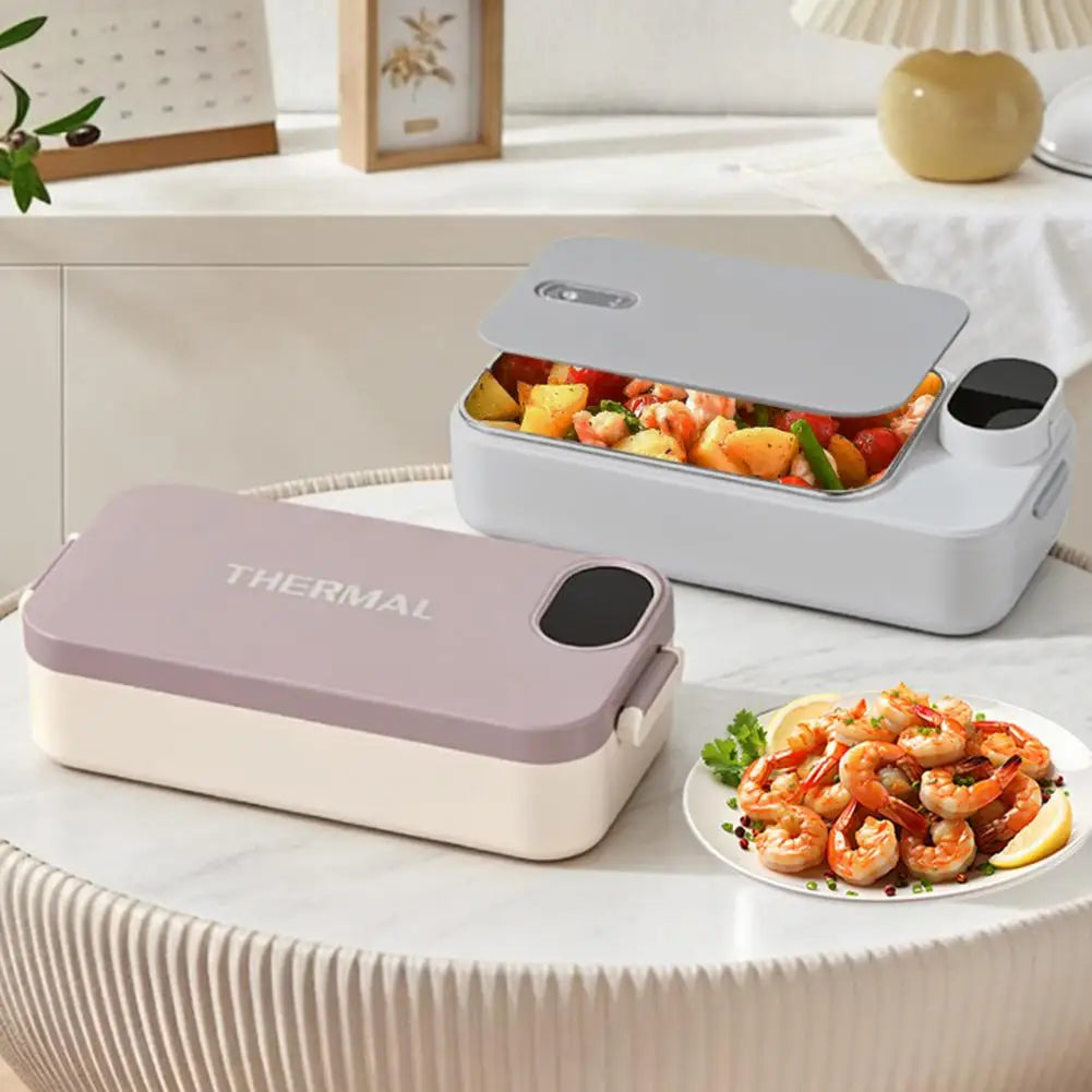 The Gadget Flame™ Electric Heated Lunch Box – Portable Food Warmer with Stainless Steel Container