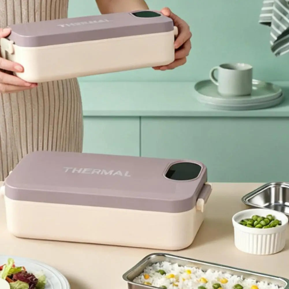The Gadget Flame™ Electric Heated Lunch Box – Portable Food Warmer with Stainless Steel Container