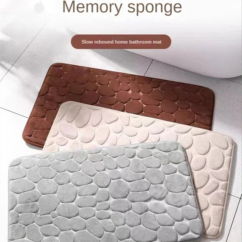 The Gadget Flame™ Luxury 3D Pebble Memory Foam Bath Mat – Ultra Soft & Super Absorbent