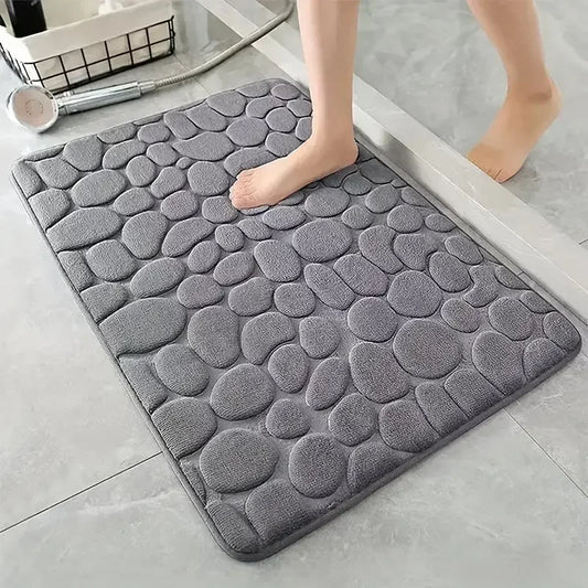 The Gadget Flame™ Luxury 3D Pebble Memory Foam Bath Mat – Ultra Soft & Super Absorbent