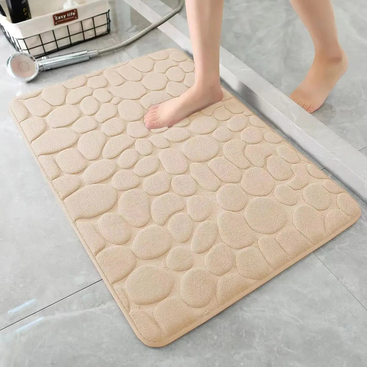 The Gadget Flame™ Luxury 3D Pebble Memory Foam Bath Mat – Ultra Soft & Super Absorbent