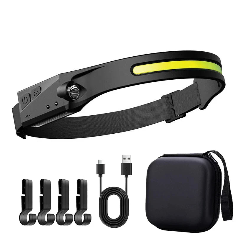 The Gadget Flame™  Sense Pro 230° LED Headlamp USB Rechargeable Wide-Beam Headlamp with Motion Sensor for Camping, Hiking & Outdoor Adventures