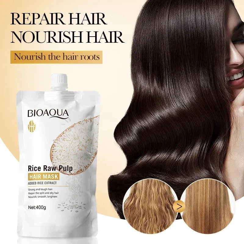 The Gadget Flame™ Rice Glow Pro Hair Mask Premium Rice Protein Deep Repair & Nourishing Hair Treatment – 400g