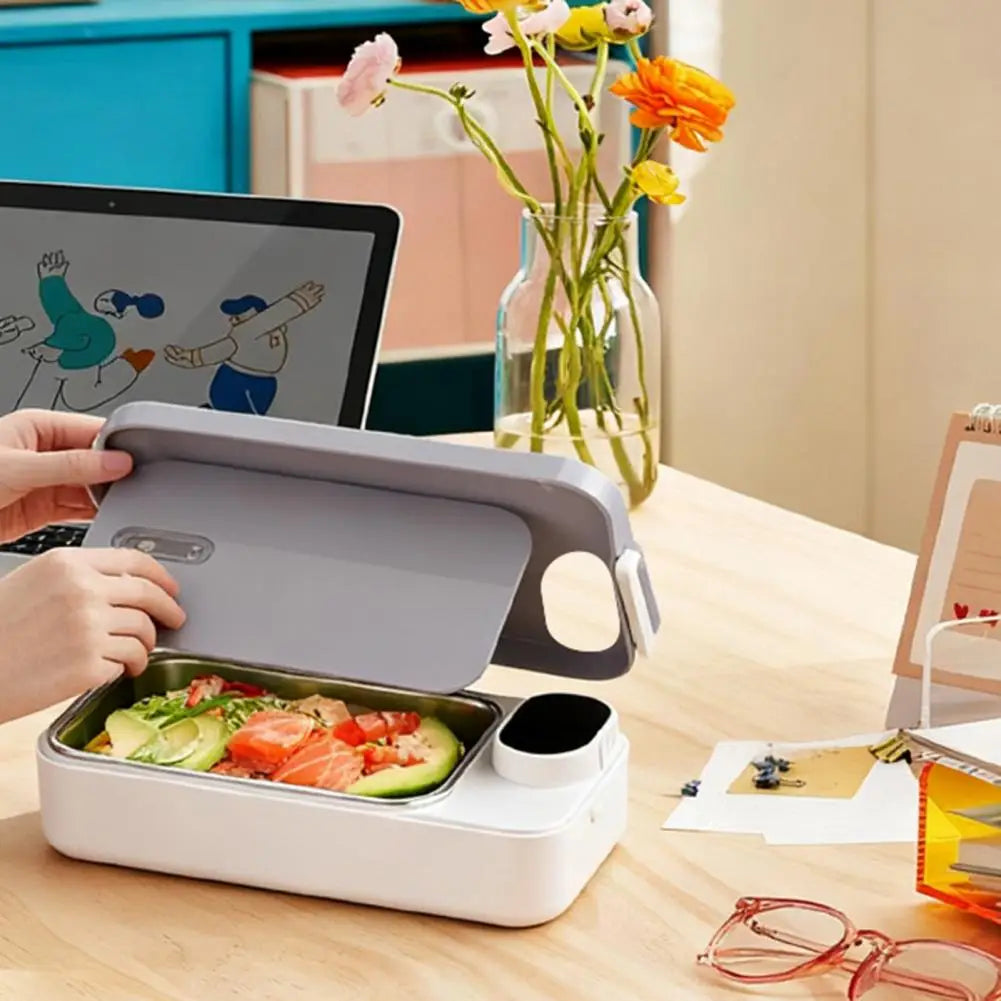 The Gadget Flame™ Electric Heated Lunch Box – Portable Food Warmer with Stainless Steel Container
