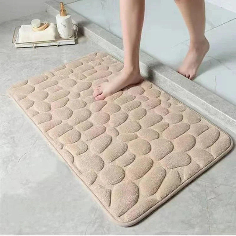 The Gadget Flame™ Luxury 3D Pebble Memory Foam Bath Mat – Ultra Soft & Super Absorbent