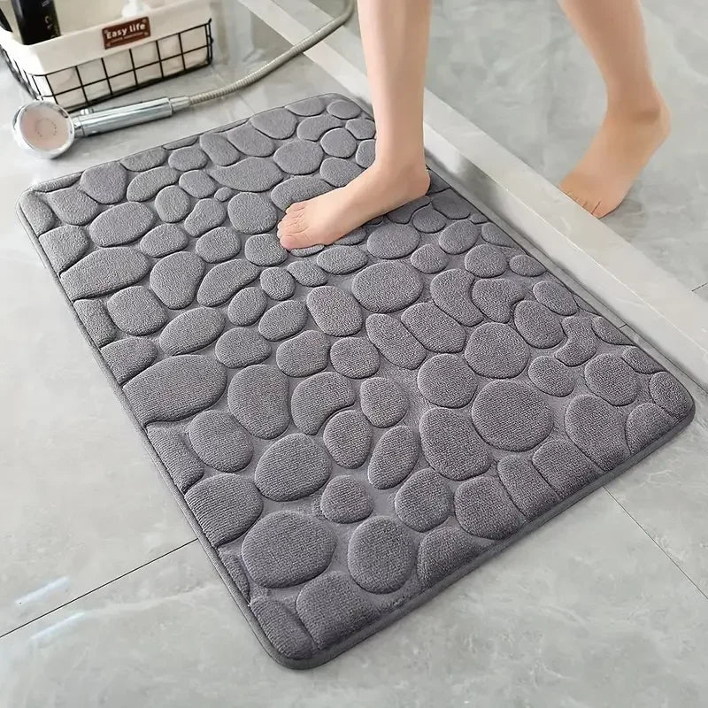 The Gadget Flame™ Luxury 3D Pebble Memory Foam Bath Mat – Ultra Soft & Super Absorbent