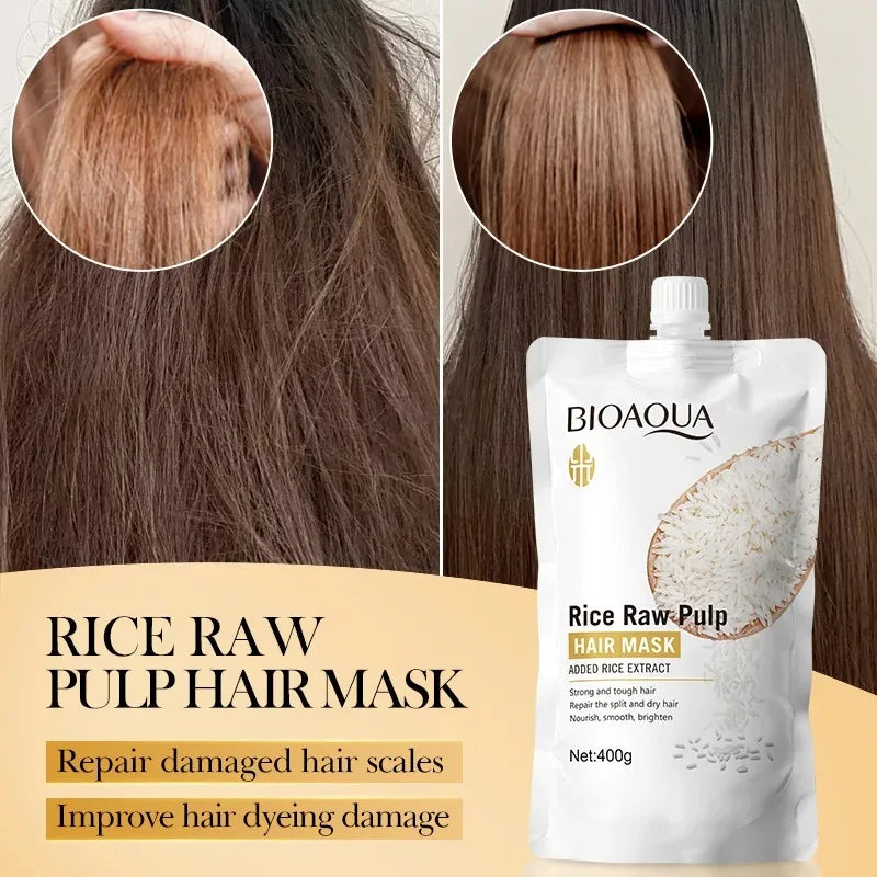 The Gadget Flame™ Rice Glow Pro Hair Mask Premium Rice Protein Deep Repair & Nourishing Hair Treatment – 400g