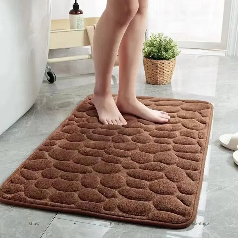 The Gadget Flame™ Luxury 3D Pebble Memory Foam Bath Mat – Ultra Soft & Super Absorbent