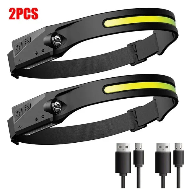 The Gadget Flame™  Sense Pro 230° LED Headlamp USB Rechargeable Wide-Beam Headlamp with Motion Sensor for Camping, Hiking & Outdoor Adventures