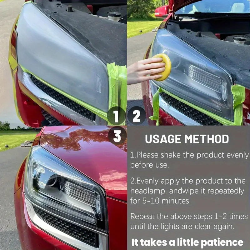 The Gadget Flame™ Crystal Beam Headlight Restorer Kit Restore Crystal-Clear Headlights & Drive with Confidence