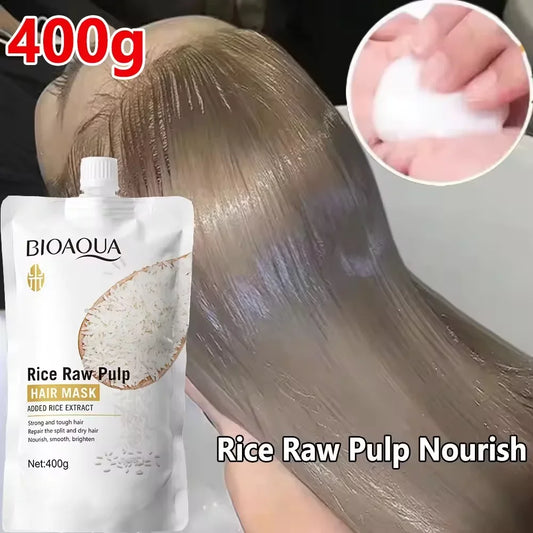 The Gadget Flame™ Rice Glow Pro Hair Mask Premium Rice Protein Deep Repair & Nourishing Hair Treatment – 400g